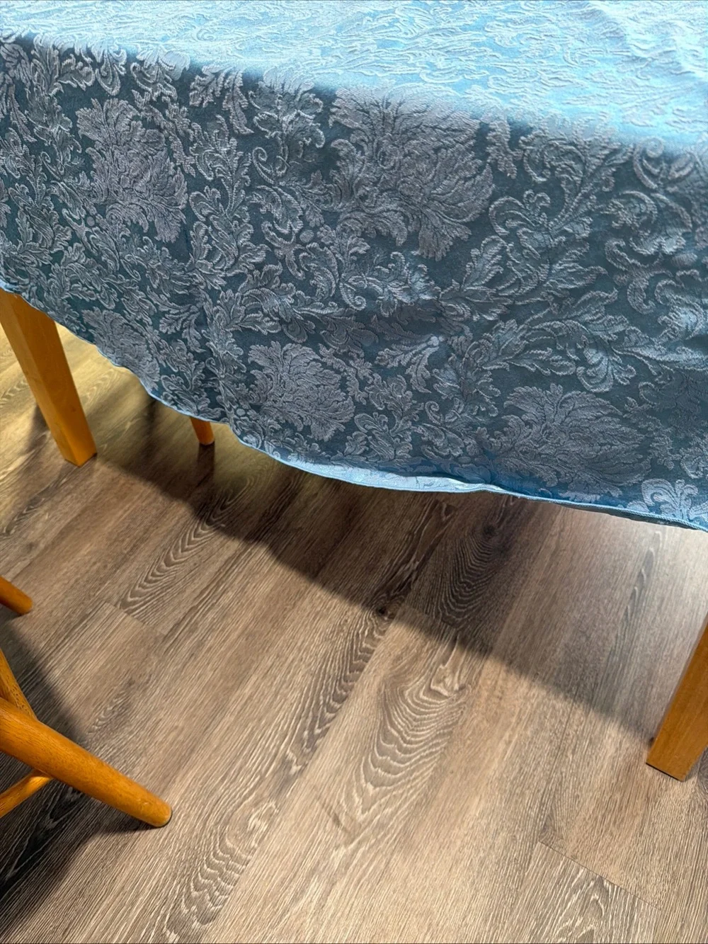 3 vintage tablecloths Thanksgiving, Christmas and Blue Jacquard